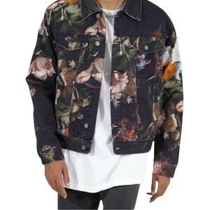 MNML Floral Trucker Jacket Size L Multicolor
